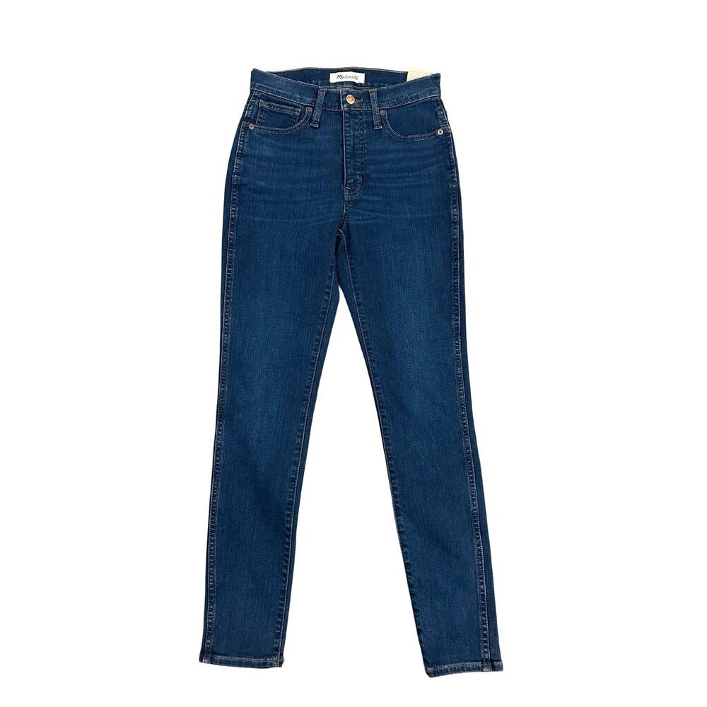 Madewell High-Rise Skinny Jeans Blue Denim Button Zip 5-Pocket Women